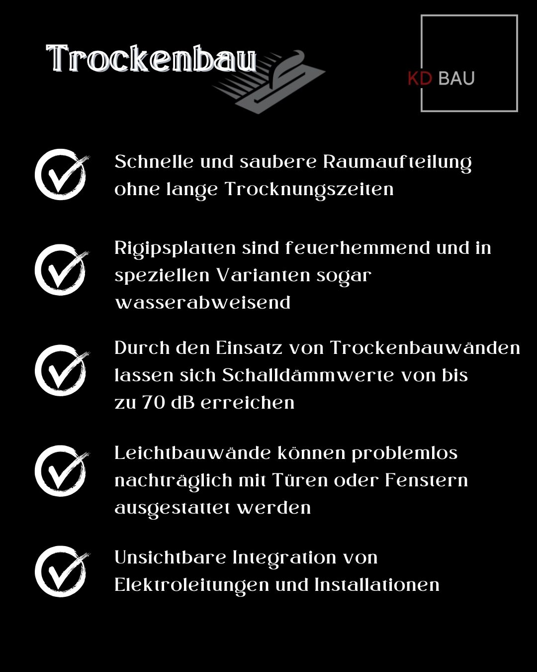Trockenbau – Vorteile auf einen Blick